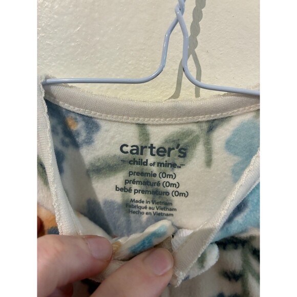 NWT Carter's Child of Mine Floral Fleece Sleeper - Preemie (P) - Picture 3 of 5